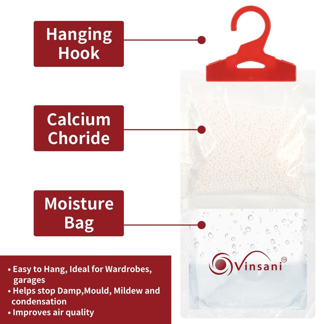 Hanging Wardrobe Dehumidifier Bags, 12 Pack